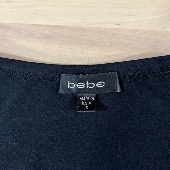 Vintage Y2K Bebe Womens Sleeveless Black Rhinestones Top Cute size Small USA - Picture 4 of 4